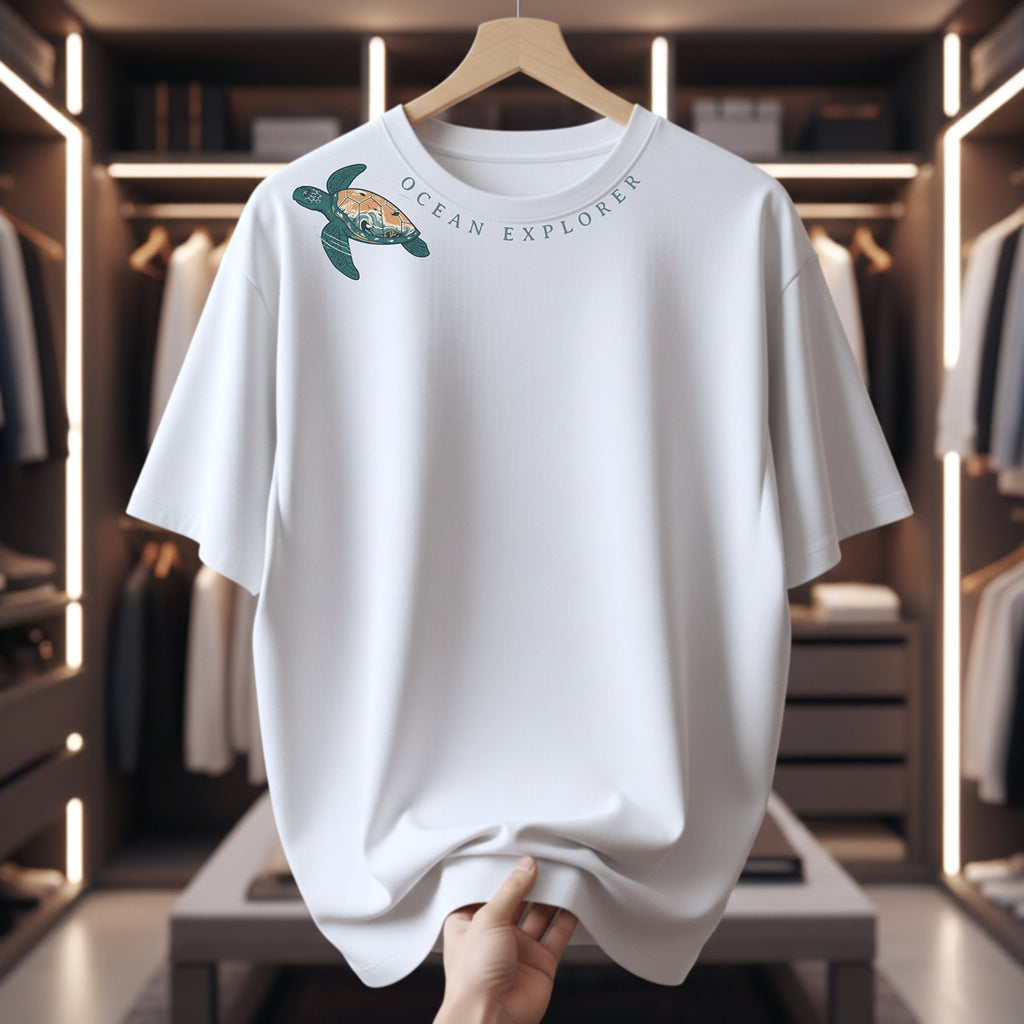 Turtle Green Sea Unisex Oversize T-shirt - Ocean Dive Deep by ZorooFashion